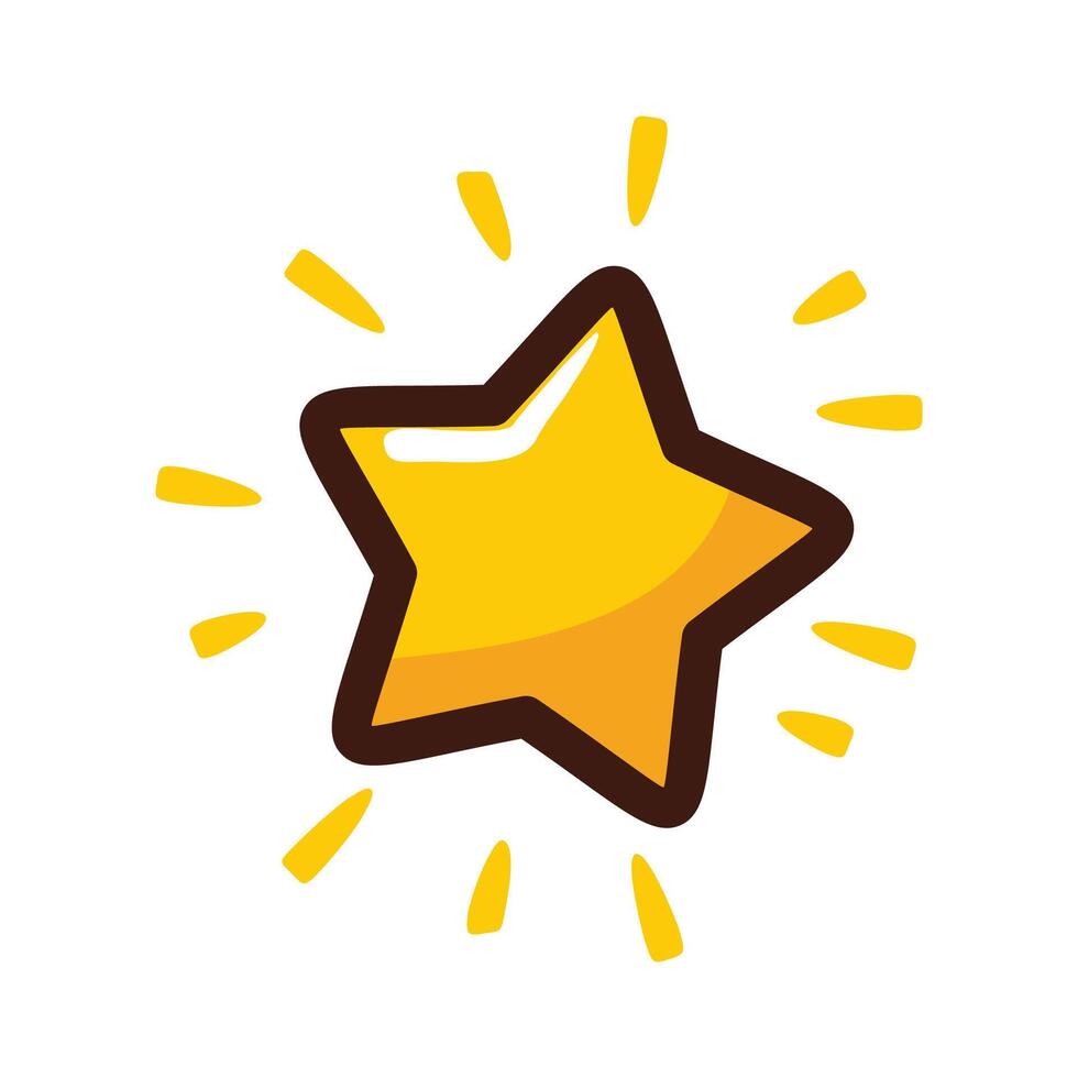 Vektor Star Zeichen symbolisiert Erfolg Leistung von das Tor das Belohnung eben Vektor Illustration