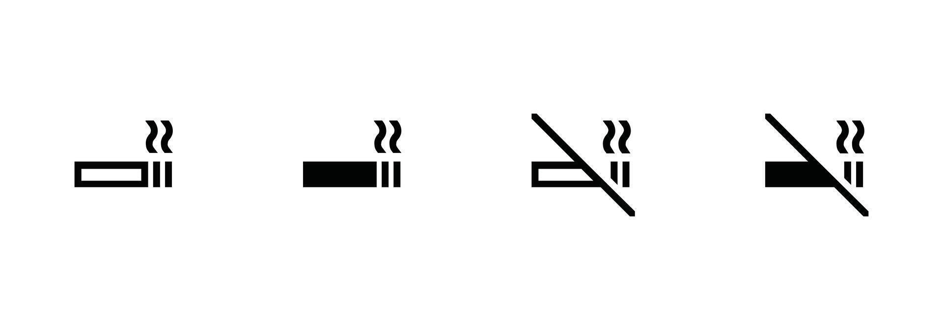 rökning område och icke rökning område. rökning, Nej rökning ikon tecken symbol design. vektor