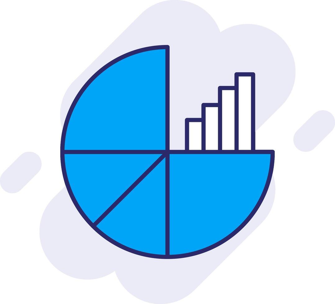 Kuchen Diagramm Linie gefüllt Hintergrund Symbol vektor