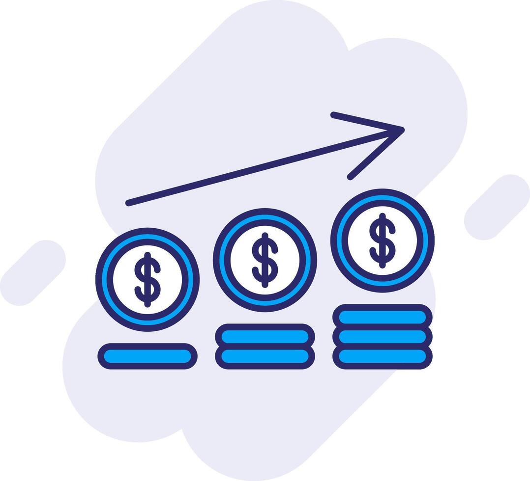 finansiell vinst linje fylld backgroud ikon vektor