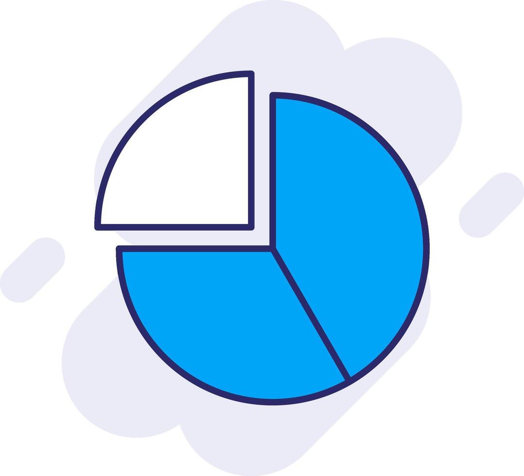 Kuchen Diagramm Linie gefüllt Hintergrund Symbol vektor