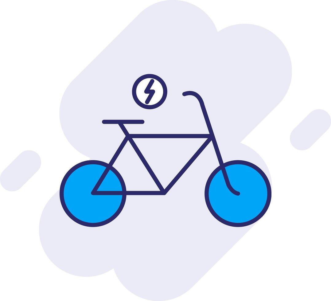 elektrisch Fahrrad Linie gefüllt Hintergrund Symbol vektor