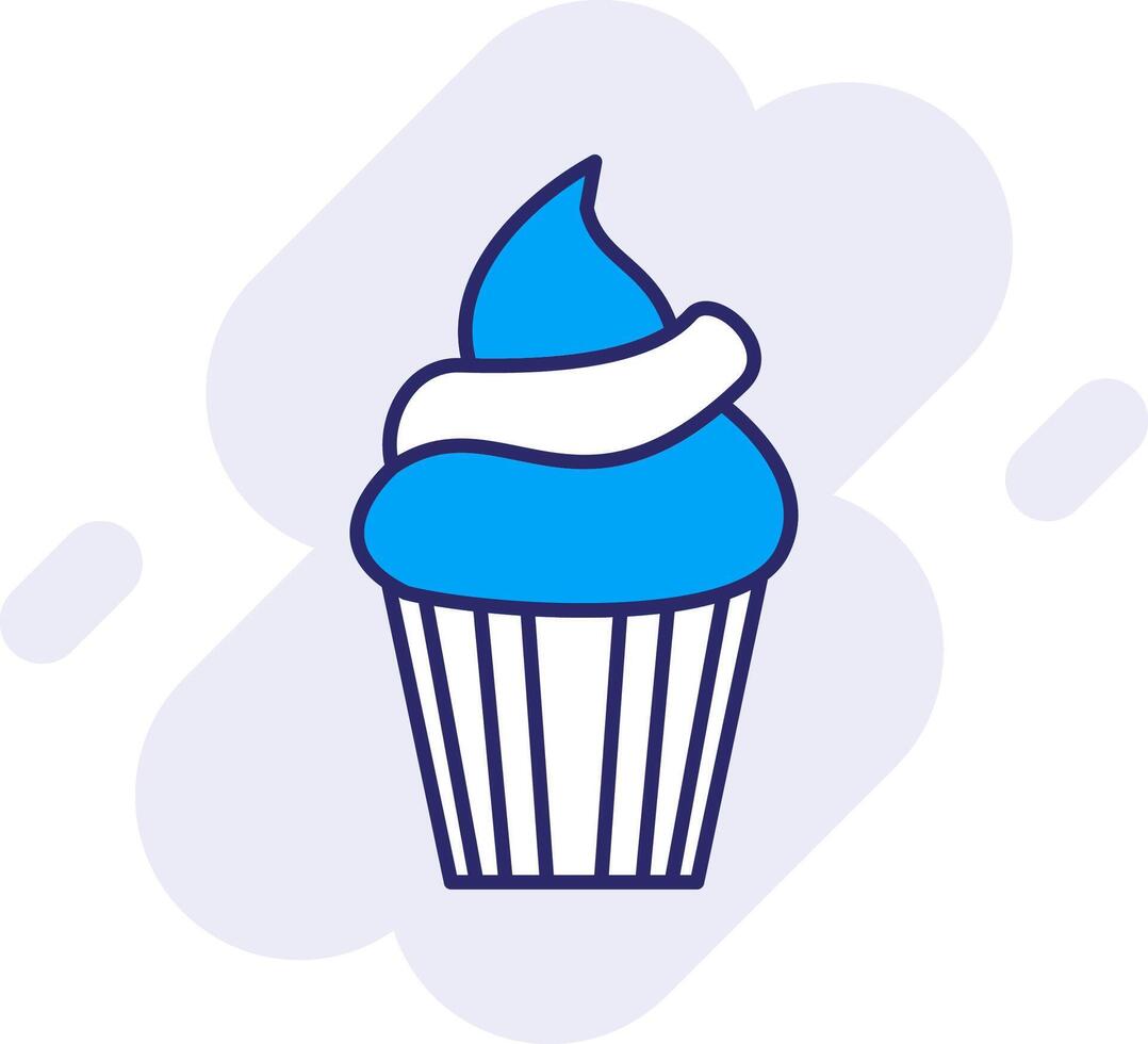 Cupcake Linie gefüllt Hintergrund Symbol vektor