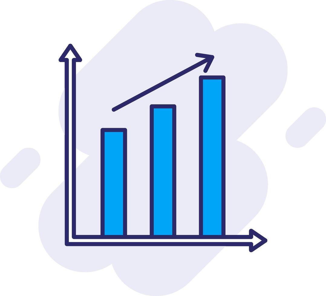 Bar Diagramm Linie gefüllt Hintergrund Symbol vektor