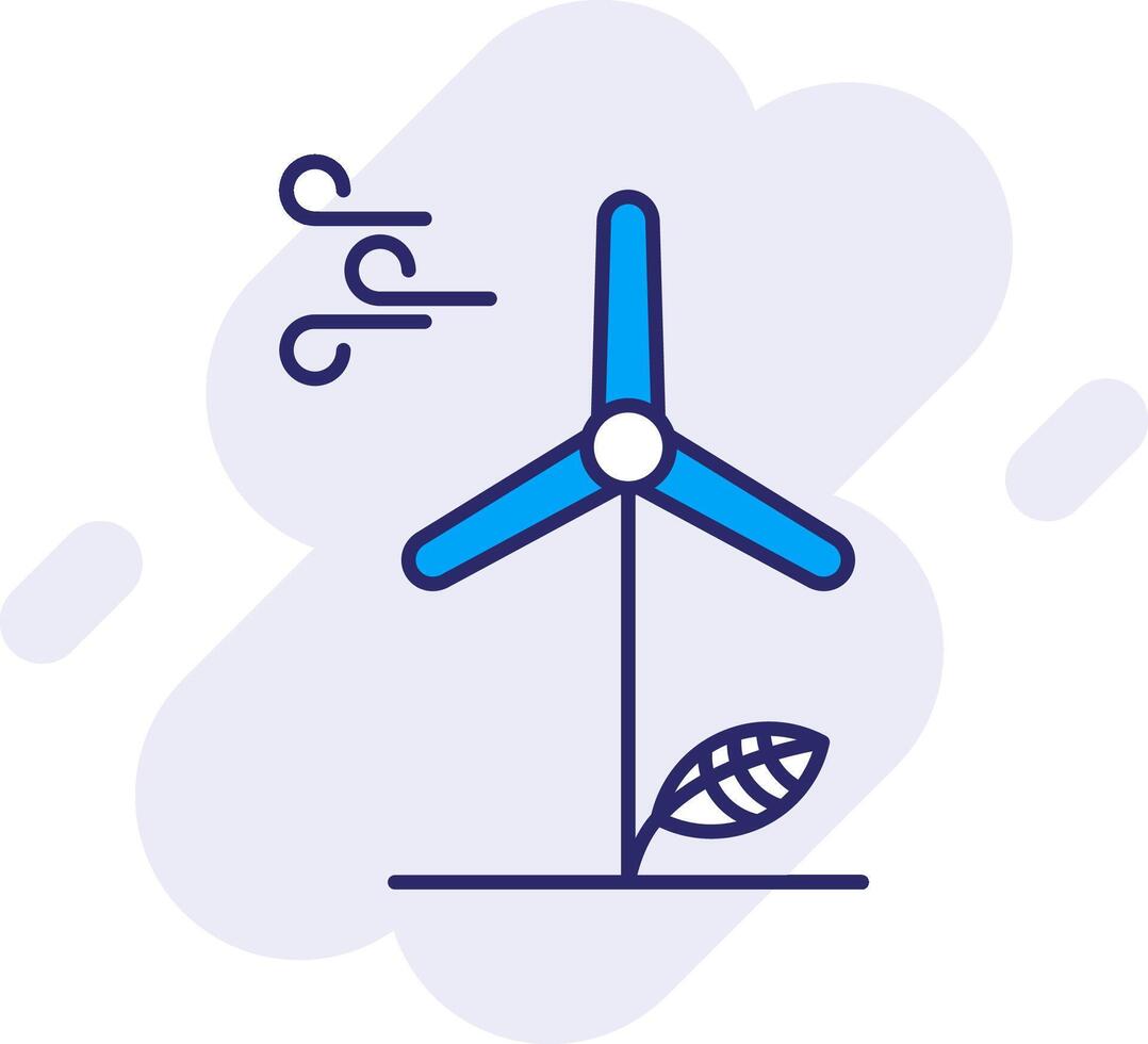Wind Energie Linie gefüllt Hintergrund Symbol vektor