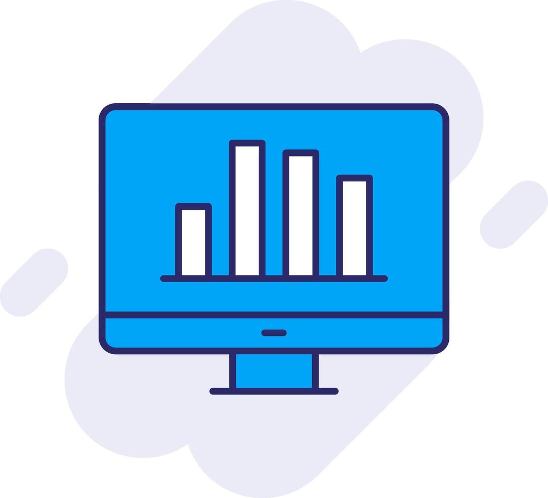 online Bar Diagramm Linie gefüllt Hintergrund Symbol vektor
