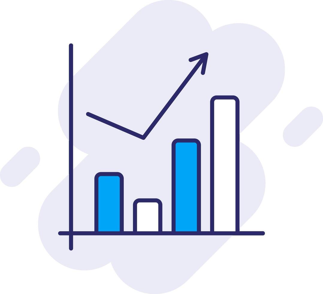 bar Diagram linje fylld backgroud ikon vektor