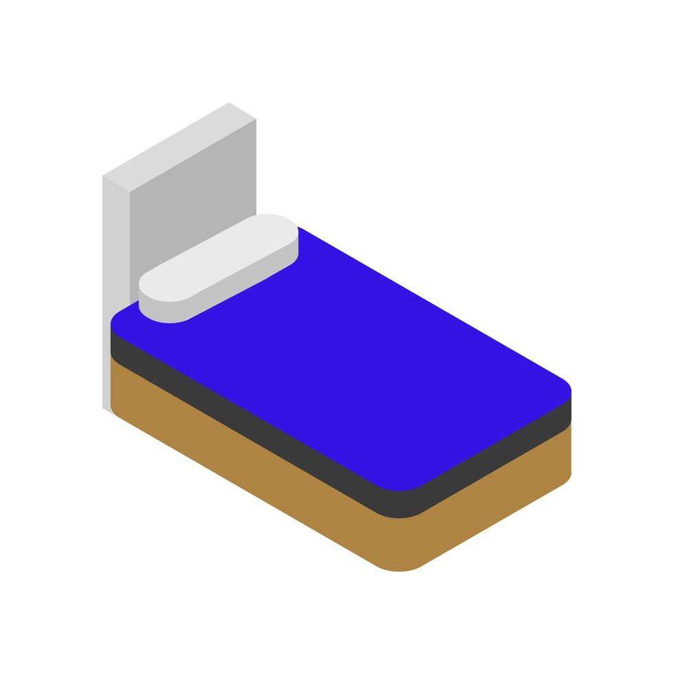 isometrisk säng på en vit bakgrund vektor