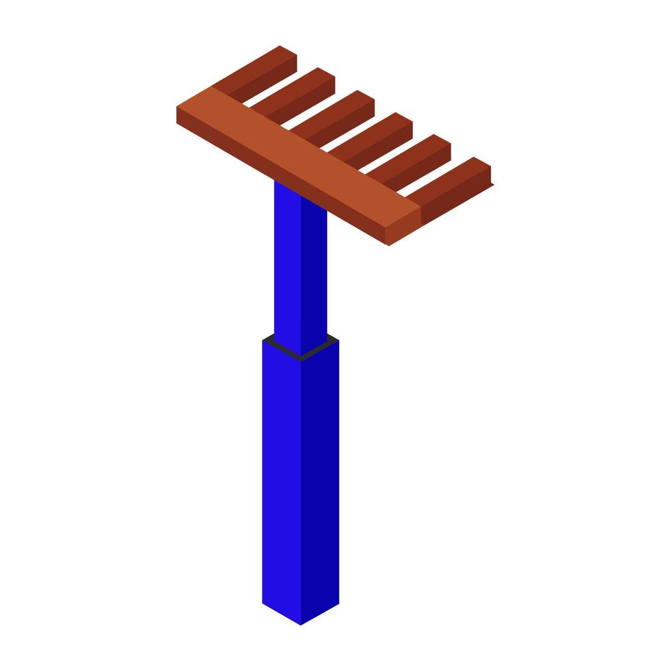 isometrisk rake på en vit bakgrund vektor