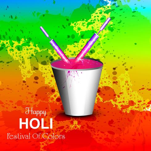 Festivalen av färger lycklig holi firande kort vektor