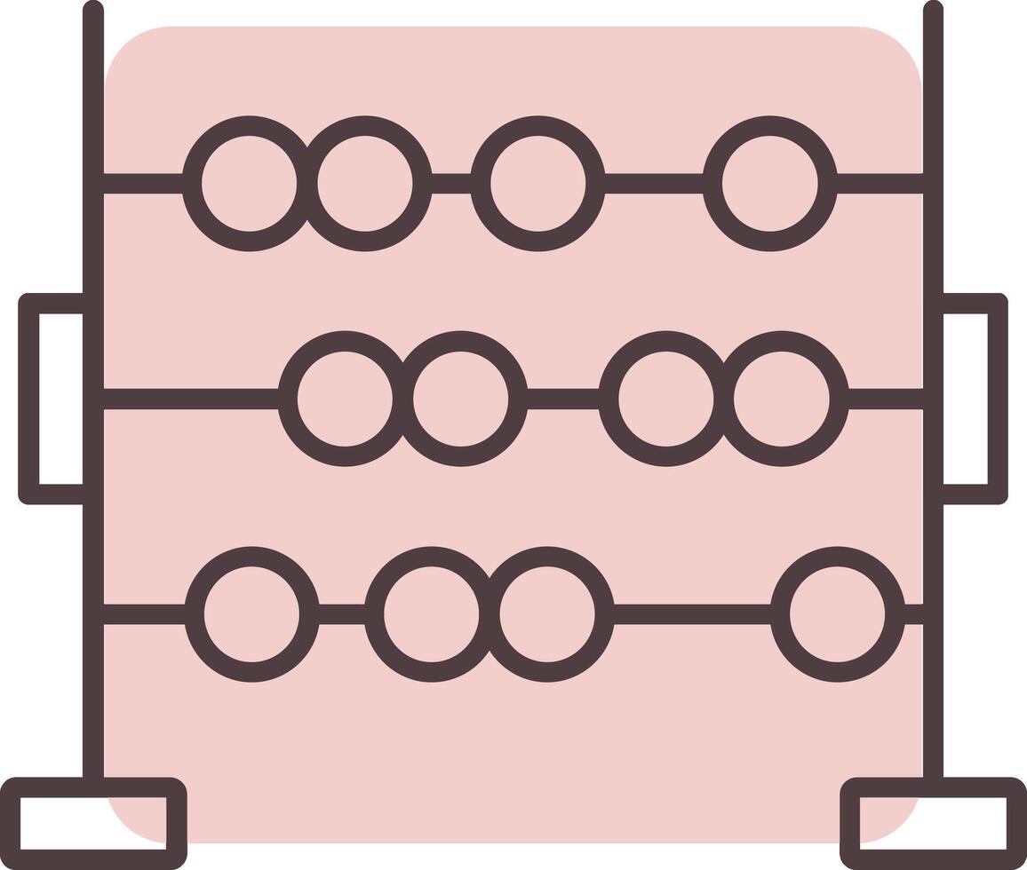 Abakus Linie gestalten Farben Symbol vektor