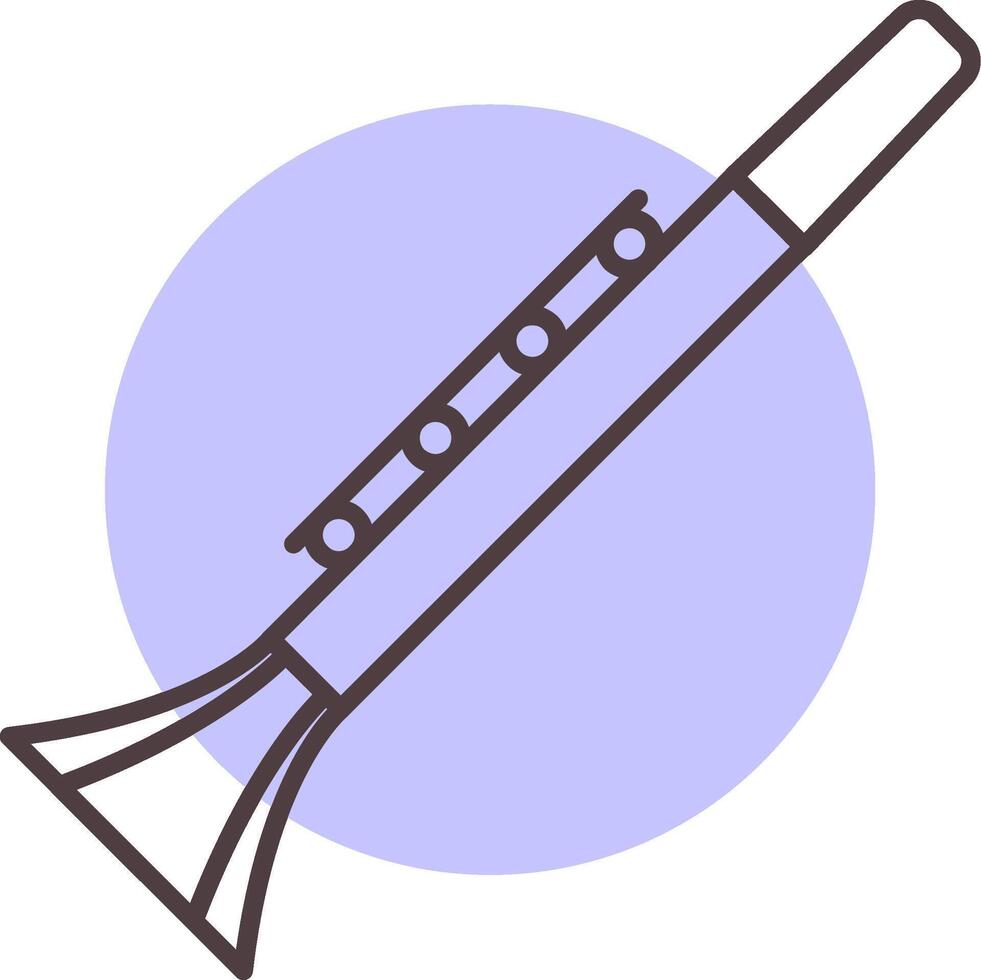 klarinett linje form färger ikon vektor
