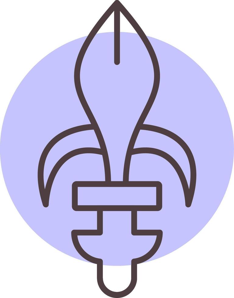 fleur de lis linje form färger ikon vektor