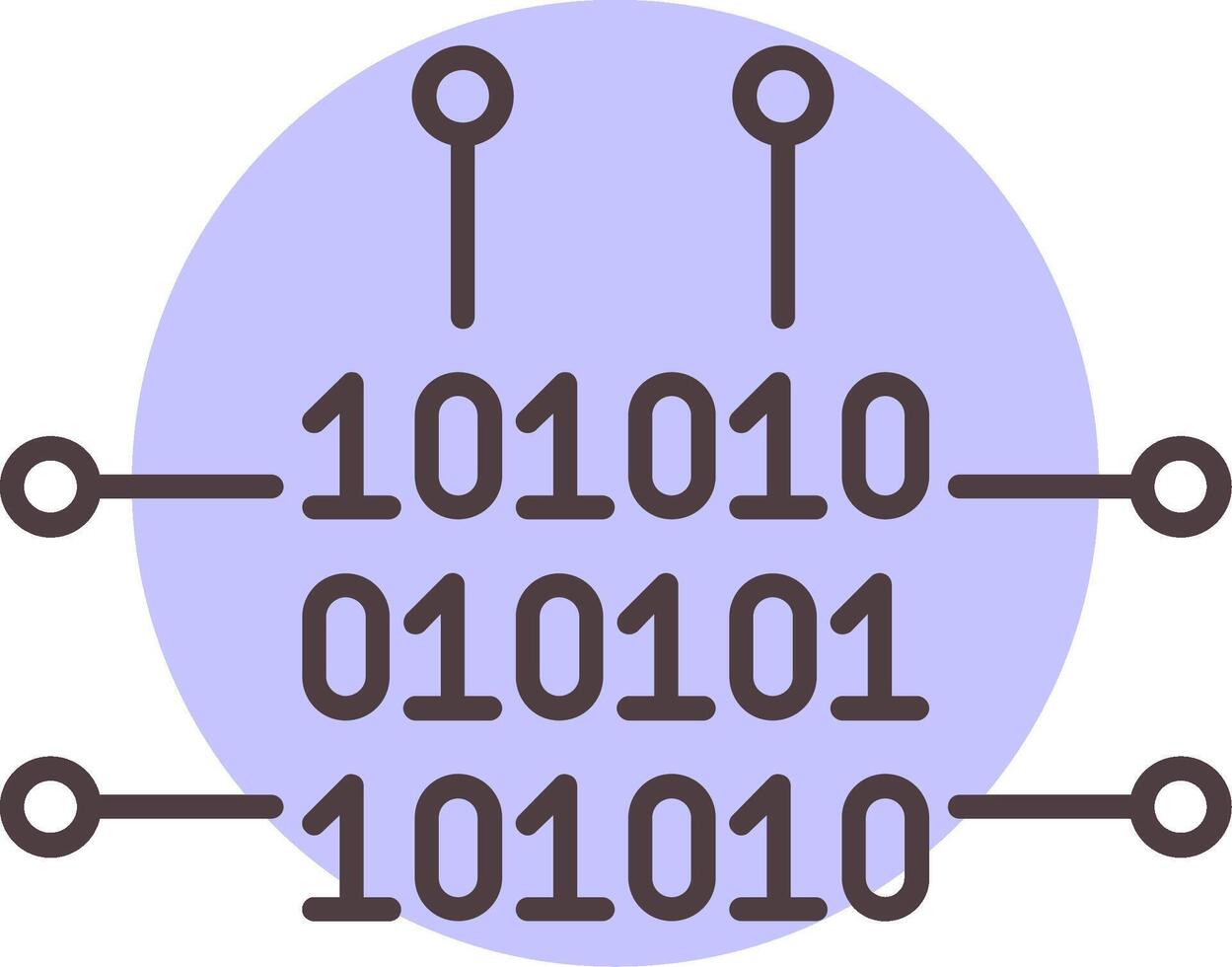 binär Code Linie gestalten Farben Symbol vektor