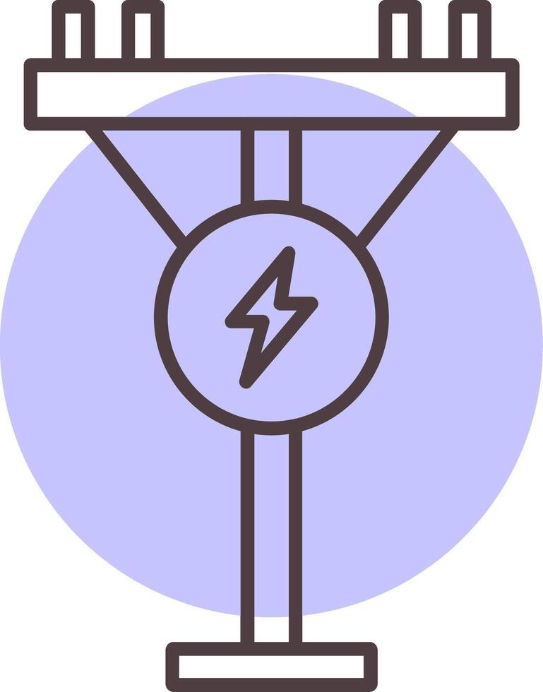 elektrisk Pol linje form färger ikon vektor