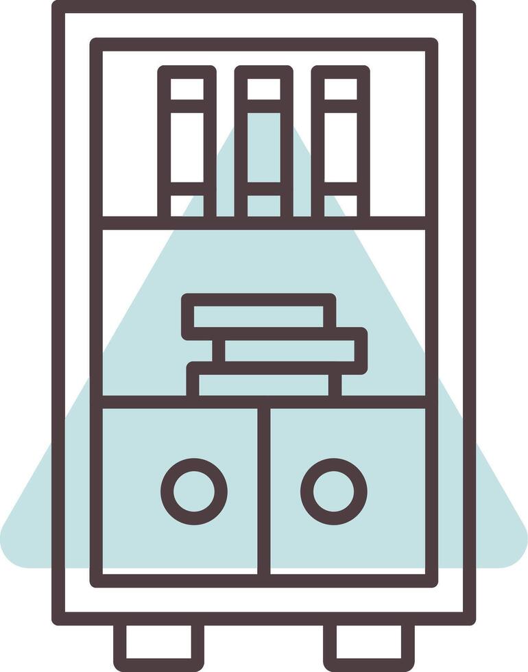 Buch Regal Linie gestalten Farben Symbol vektor