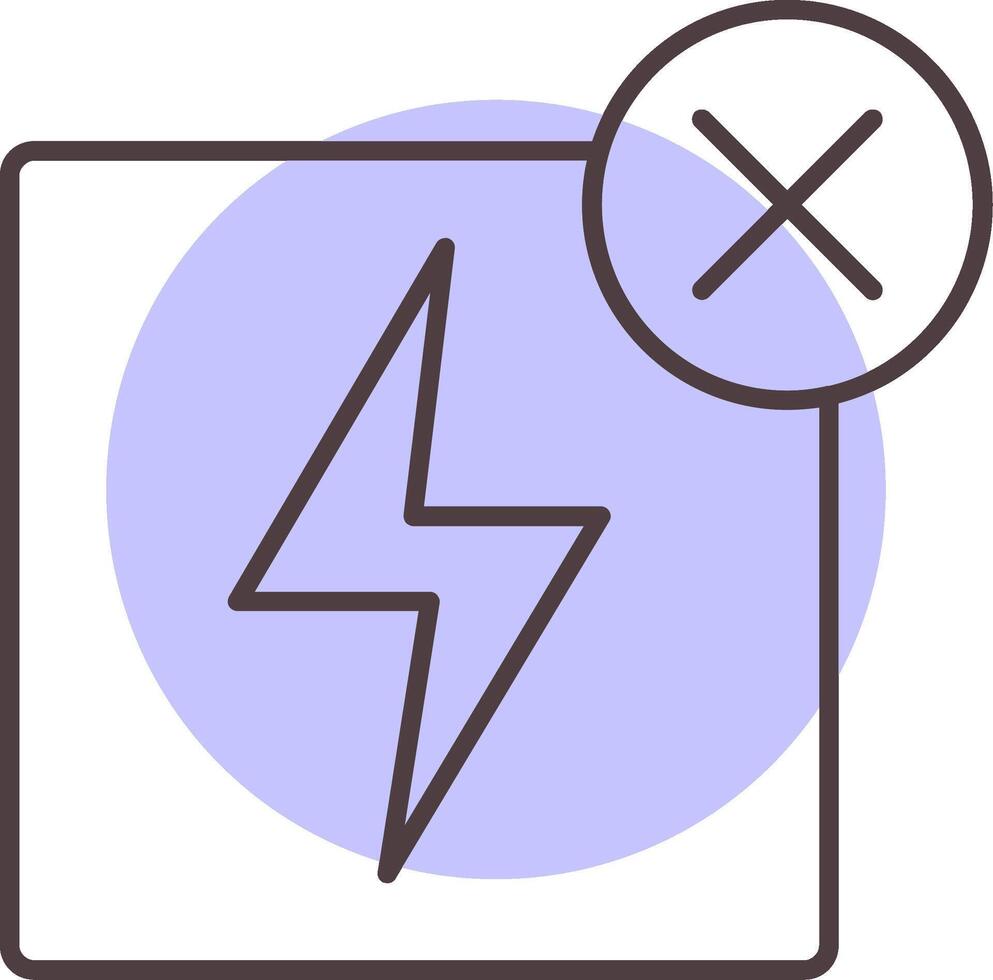 Nein Elektrizität Linie gestalten Farben Symbol vektor