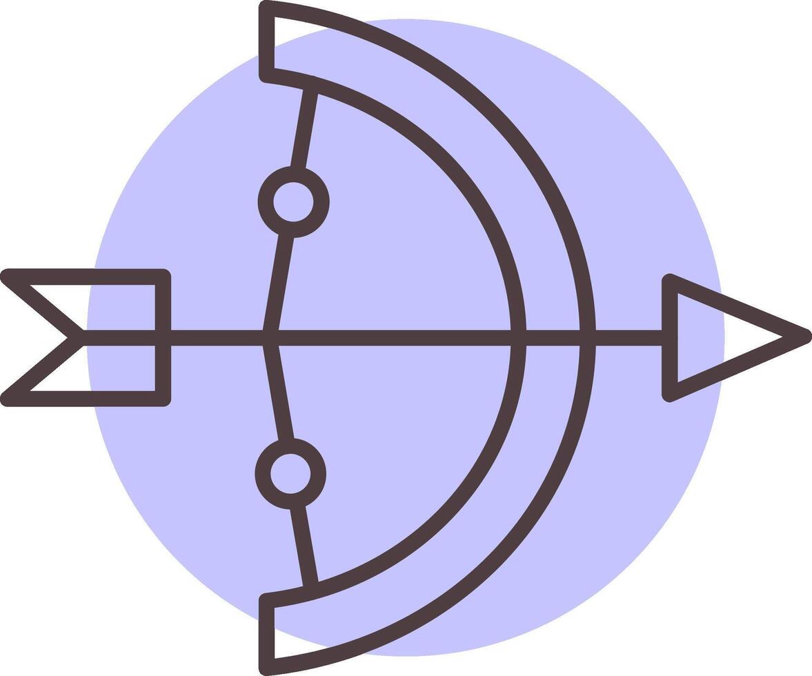 Bogenschießen Linie gestalten Farben Symbol vektor