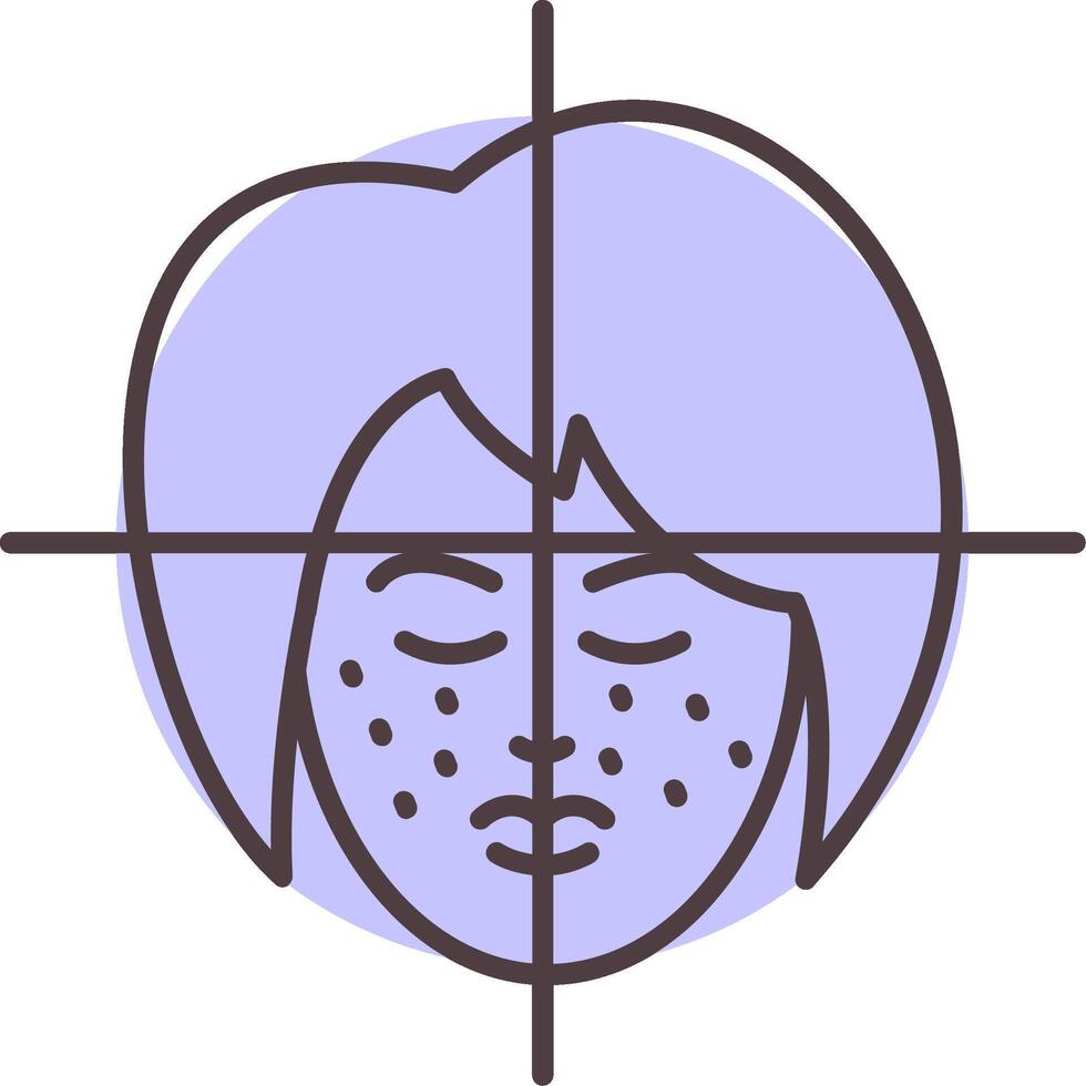 Gesicht Behandlung Linie gestalten Farben Symbol vektor