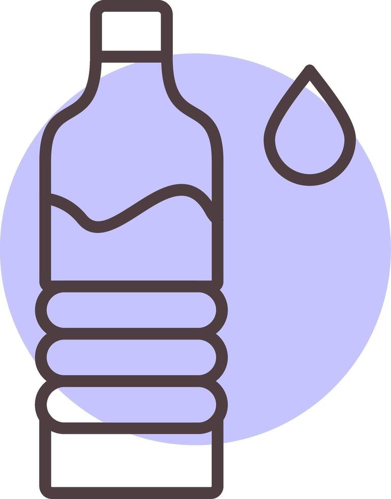 vatten flaska linje form färger ikon vektor