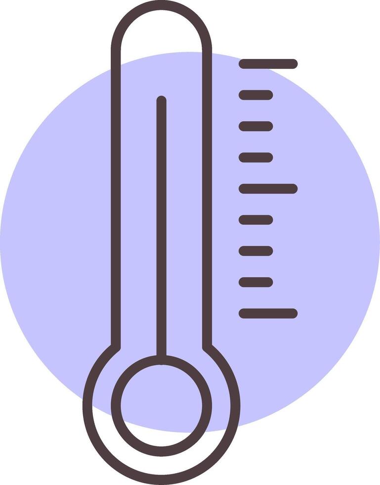 termometer linje form färger ikon vektor