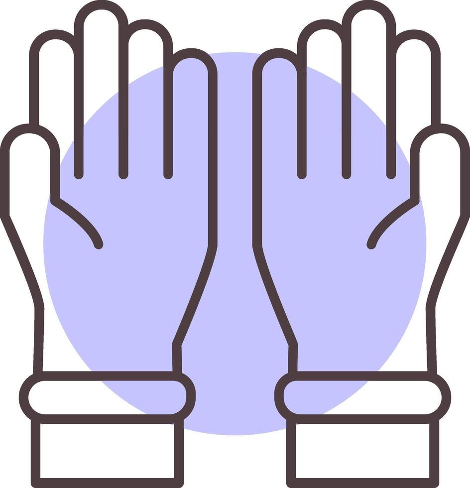 schützend Handschuhe Linie gestalten Farben Symbol vektor