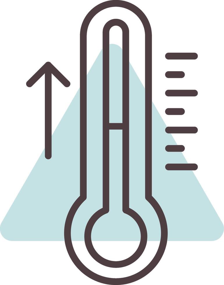 termometer linje form färger ikon vektor