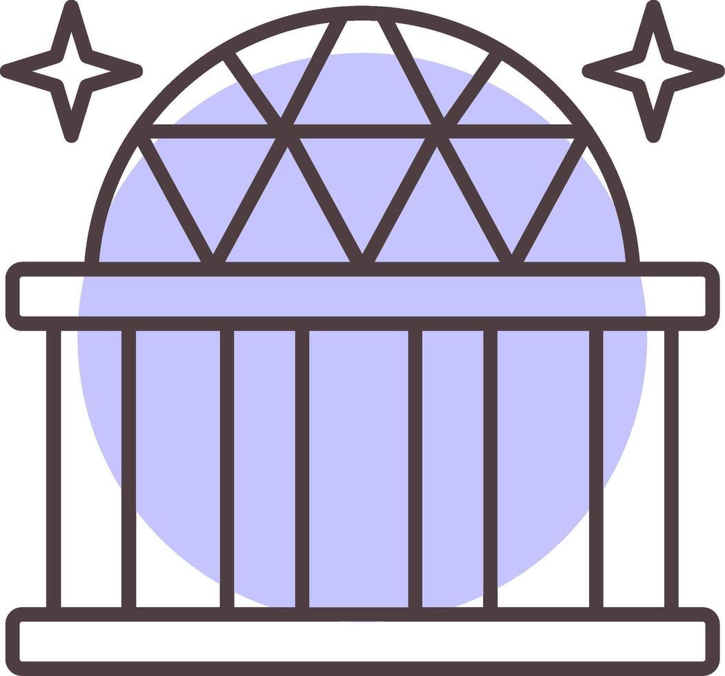 kupol linje form färger ikon vektor