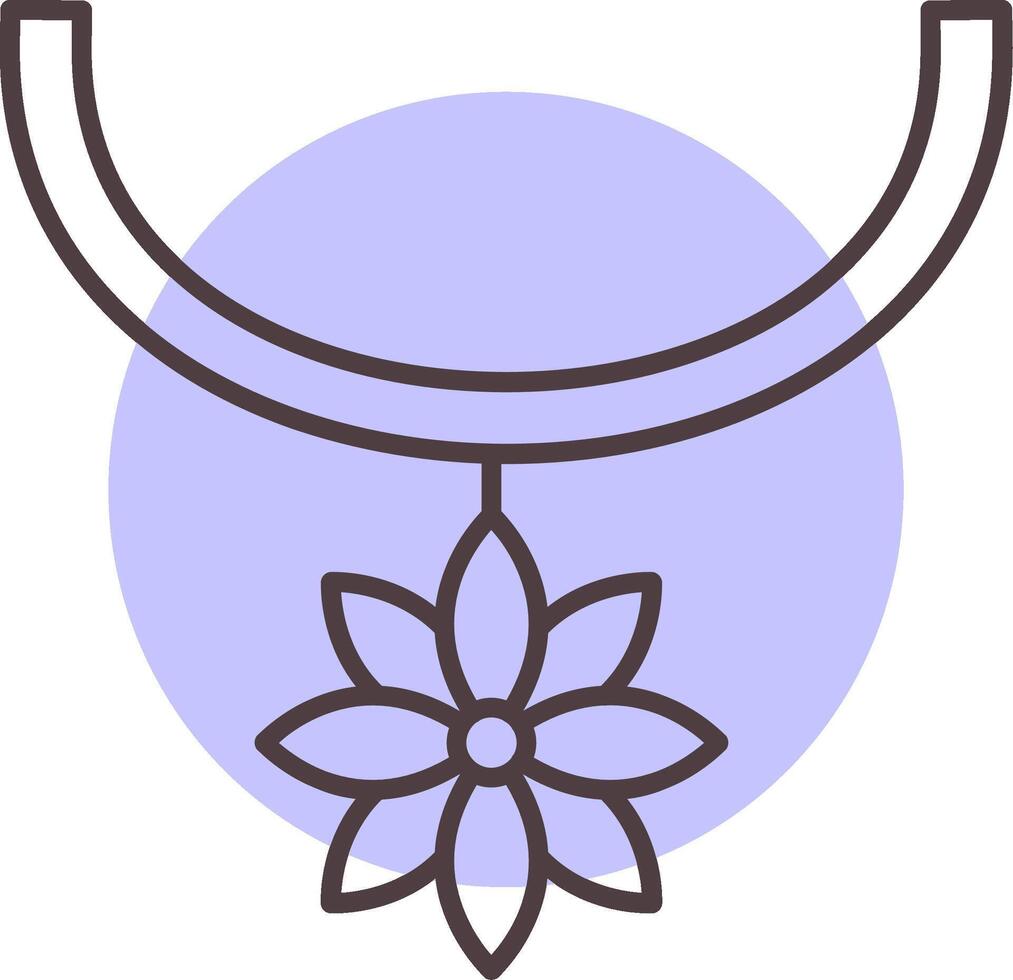blomma halsband linje form färger ikon vektor