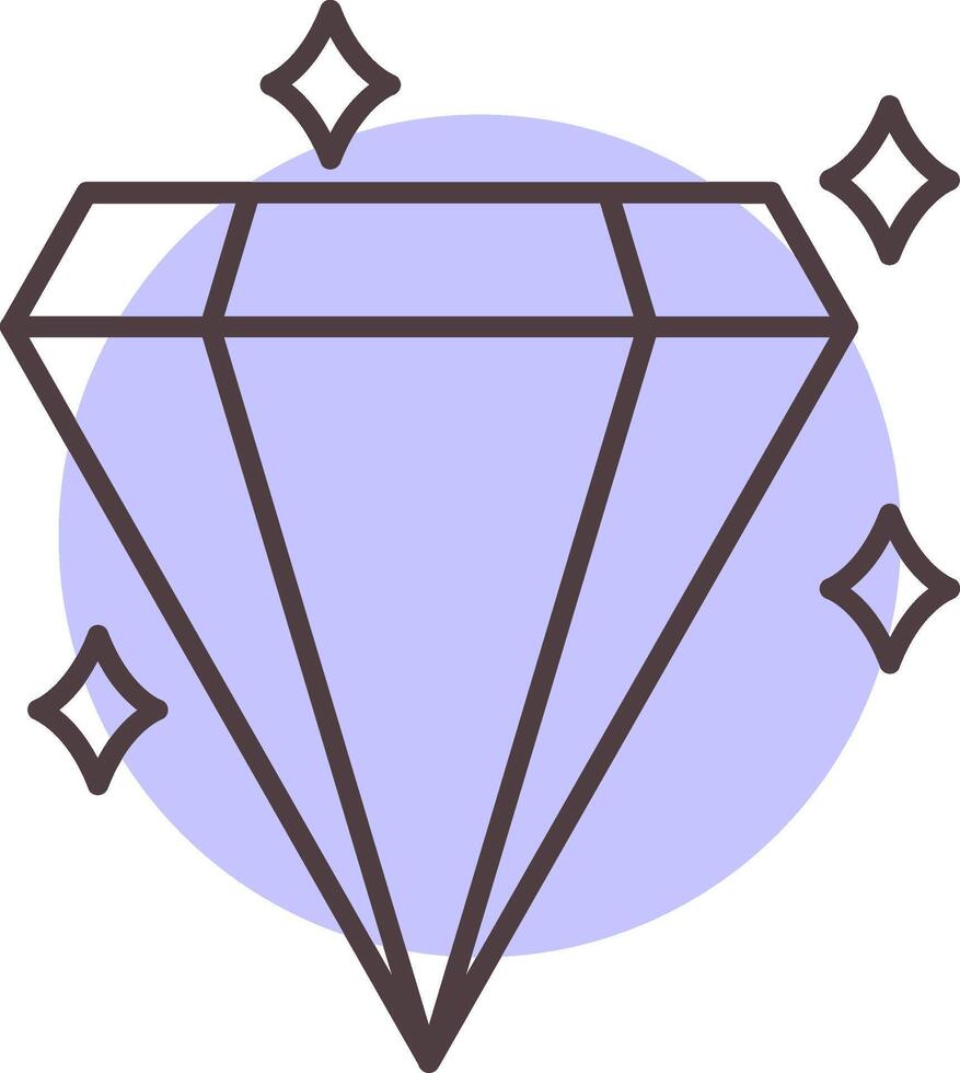 diamant linje form färger ikon vektor