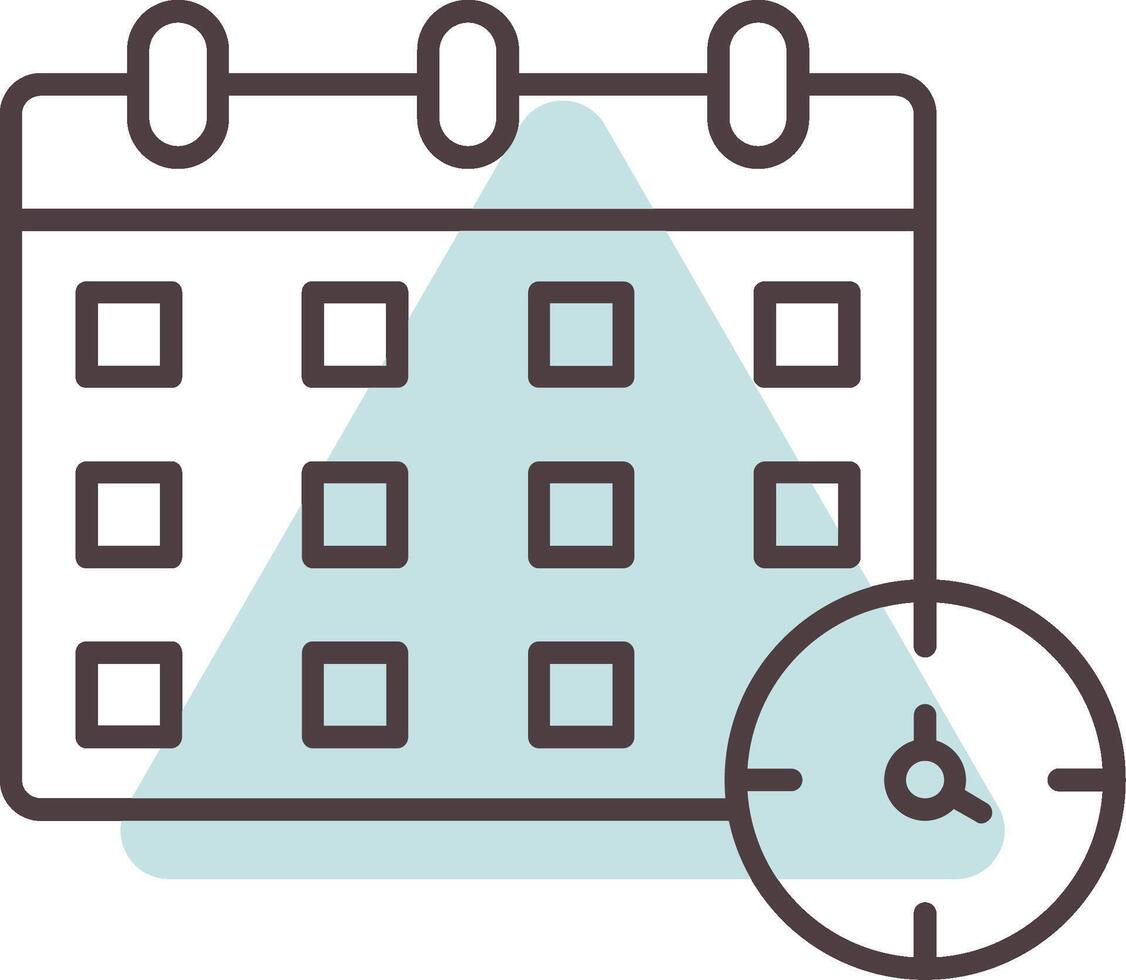 Zeitplan Linie gestalten Farben Symbol vektor