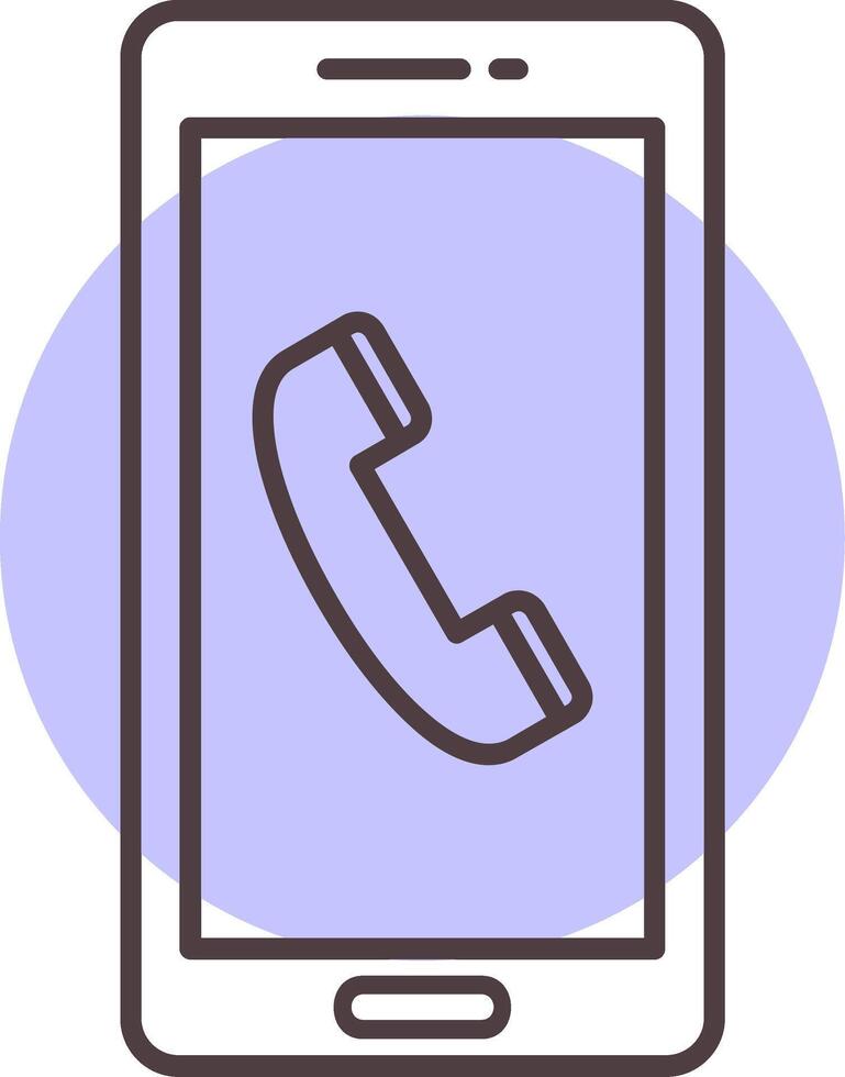 Telefon Anruf Linie gestalten Farben Symbol vektor