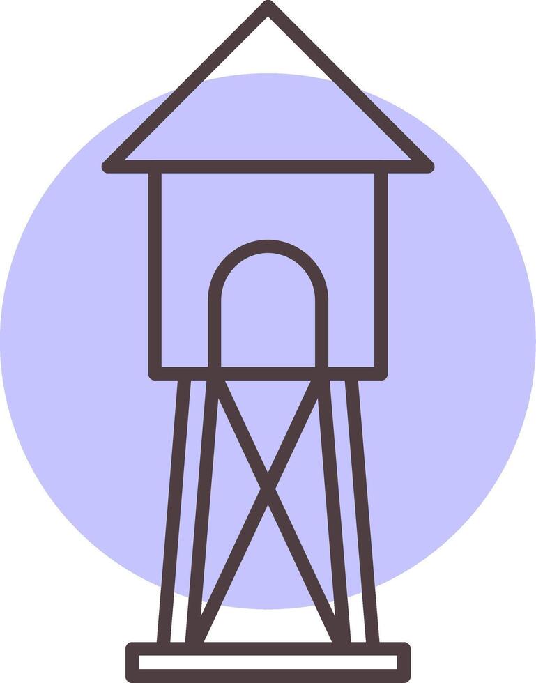 vakttorn linje form färger ikon vektor