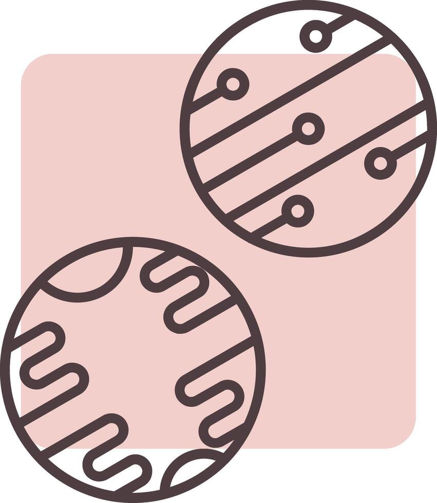Planeten Linie gestalten Farben Symbol vektor