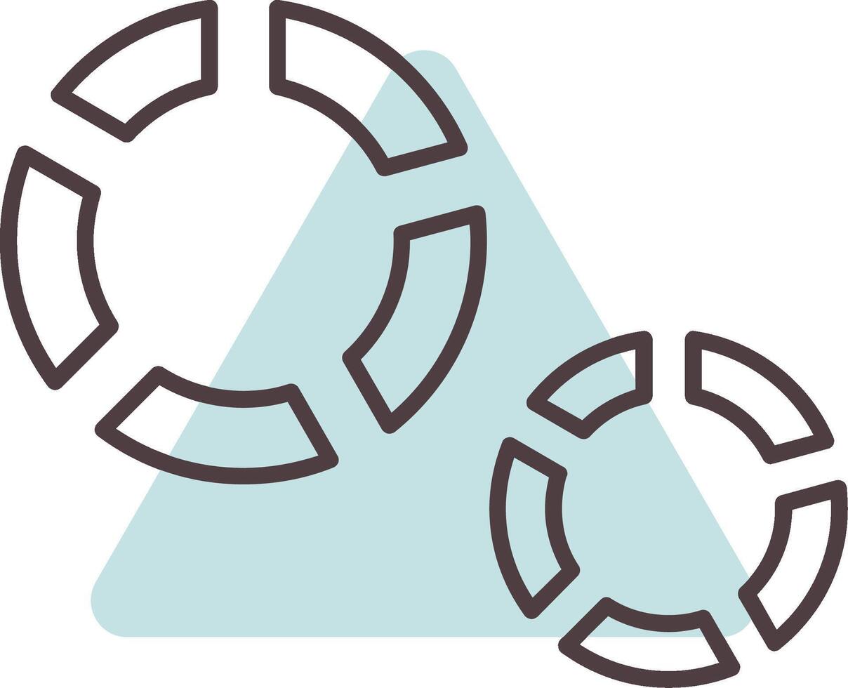 Kuchen Diagramm Linie gestalten Farben Symbol vektor