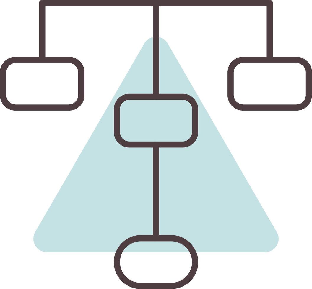 hierarkisk strukturera linje form färger ikon vektor