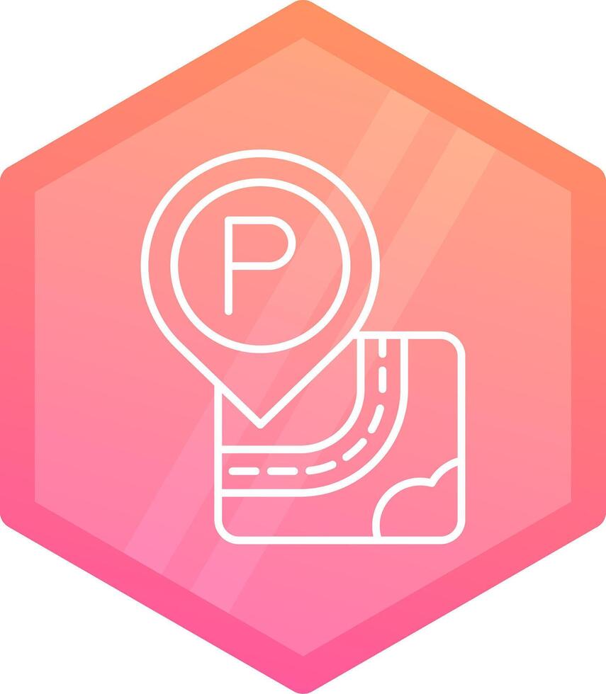 parkering lutning polygon ikon vektor