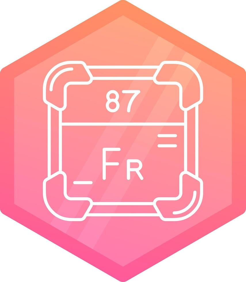 francium lutning polygon ikon vektor