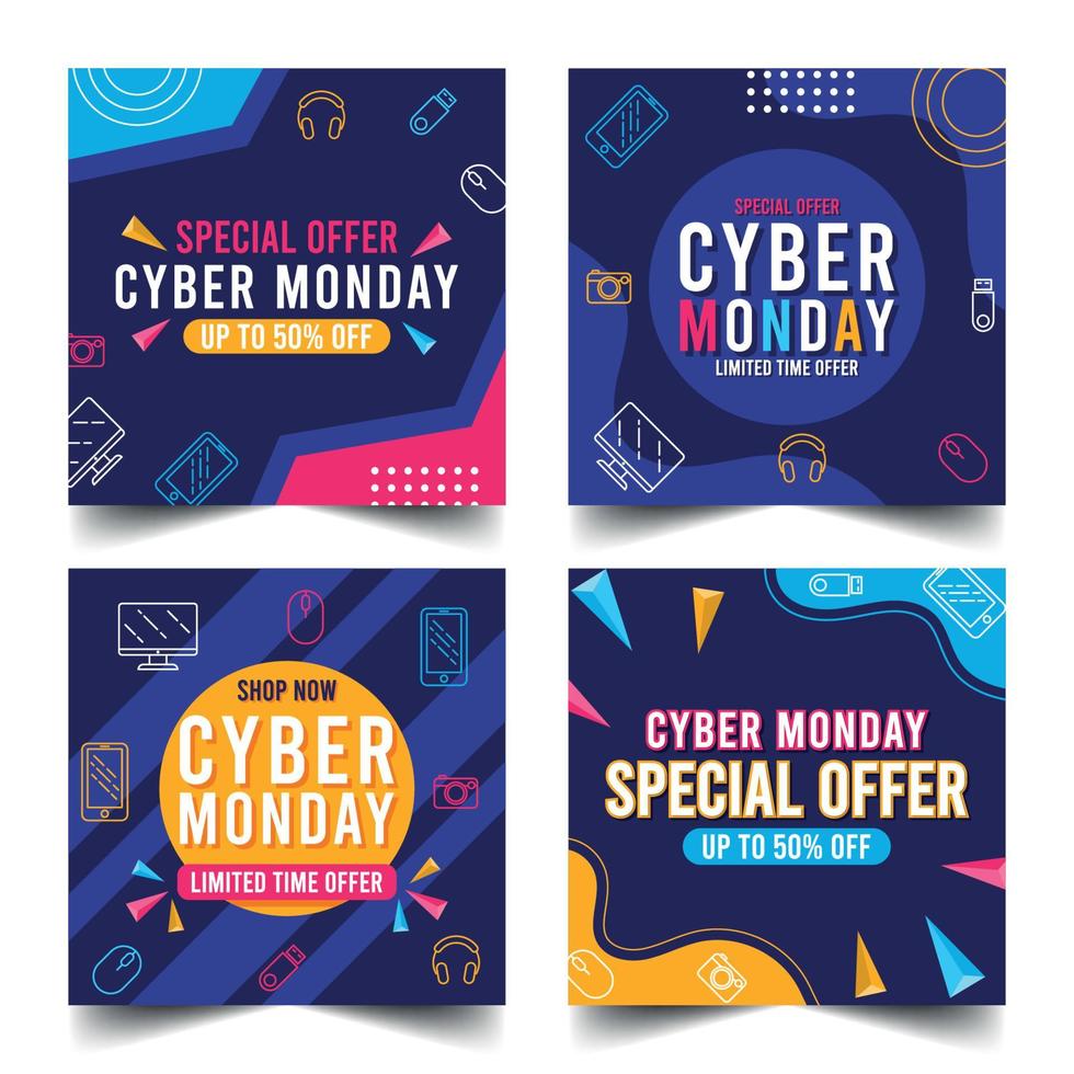 Cyber Monday-Verkaufskarte vektor
