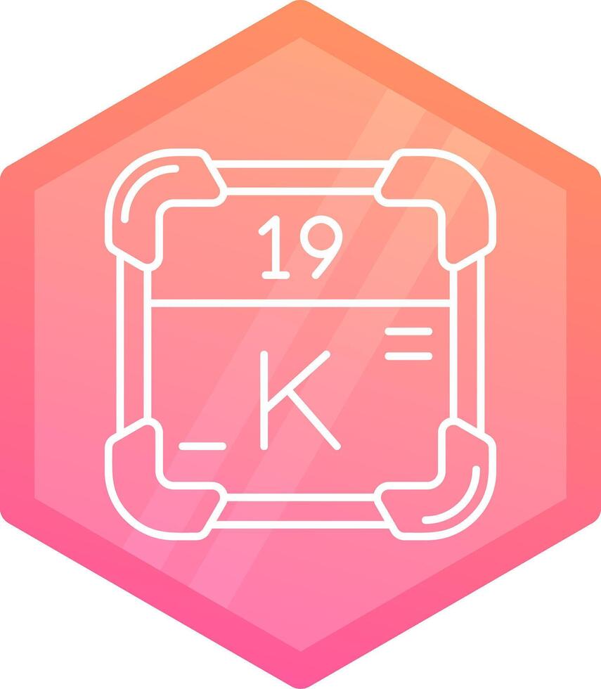 Kalium Gradient Polygon Symbol vektor