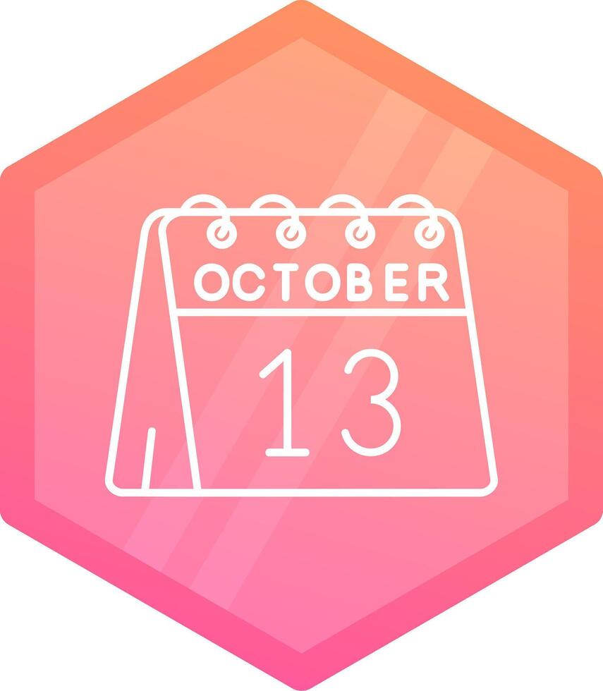 13 .. von Oktober Gradient Polygon Symbol vektor