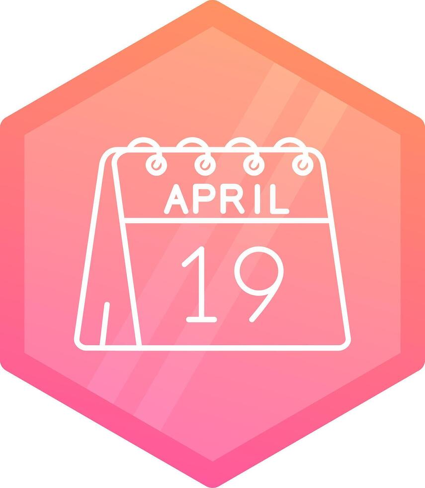 19:e av april lutning polygon ikon vektor