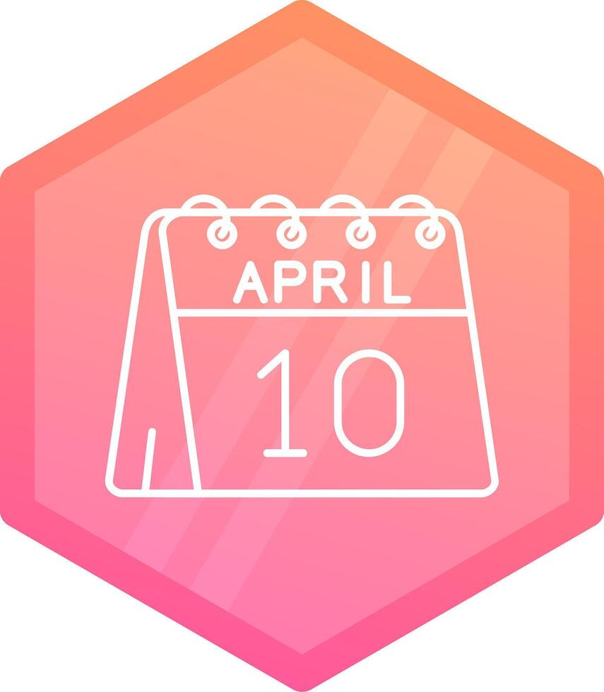 10:e av april lutning polygon ikon vektor