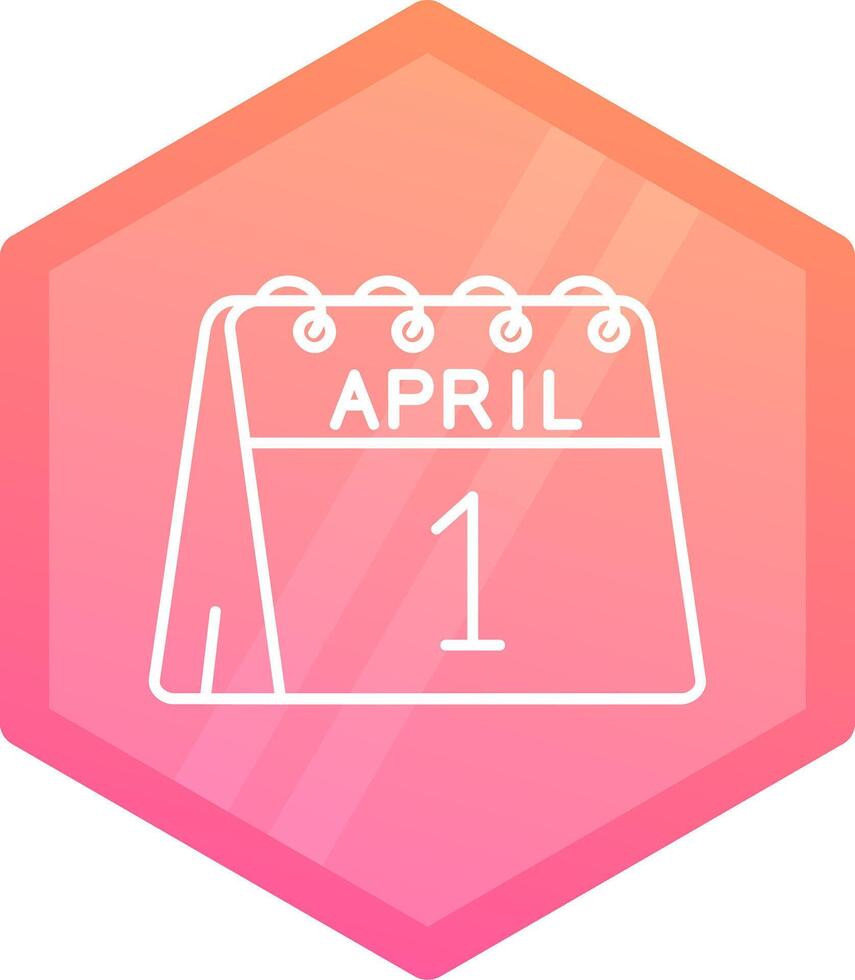 1 von April Gradient Polygon Symbol vektor