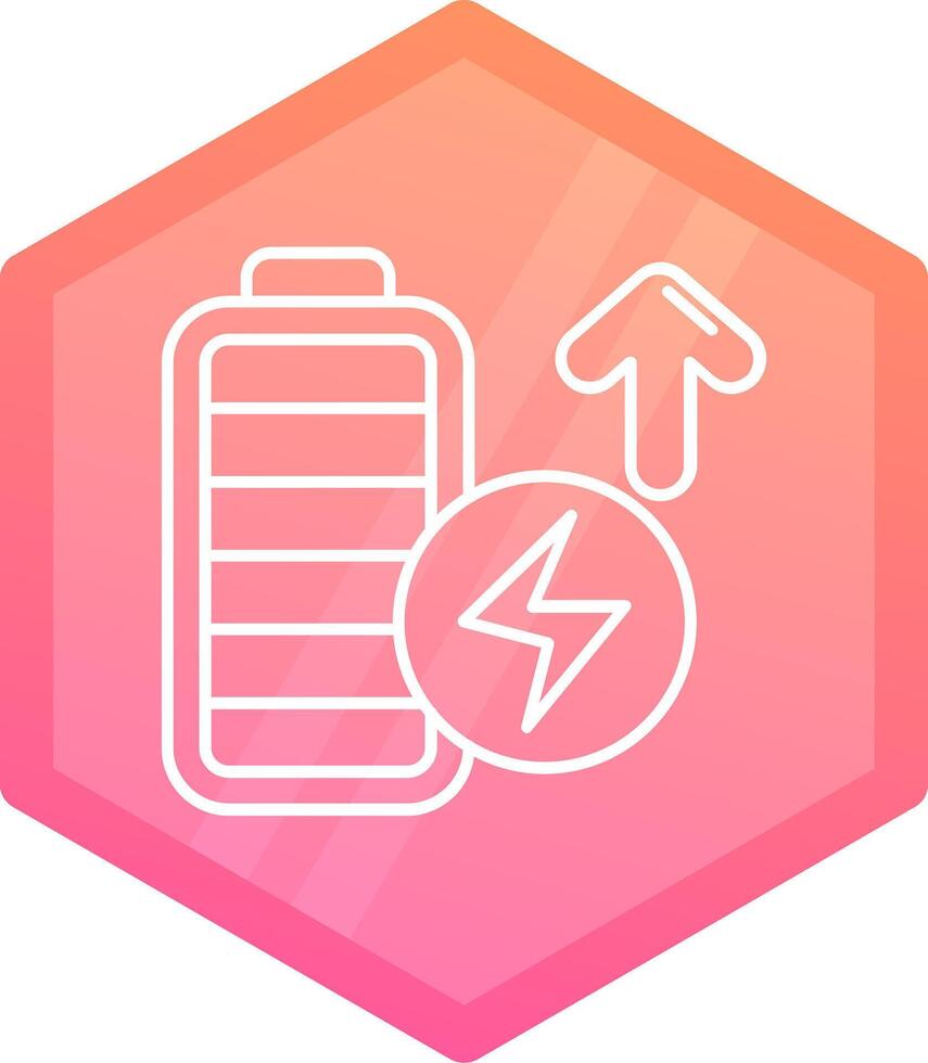 Batterie voll Gradient Polygon Symbol vektor