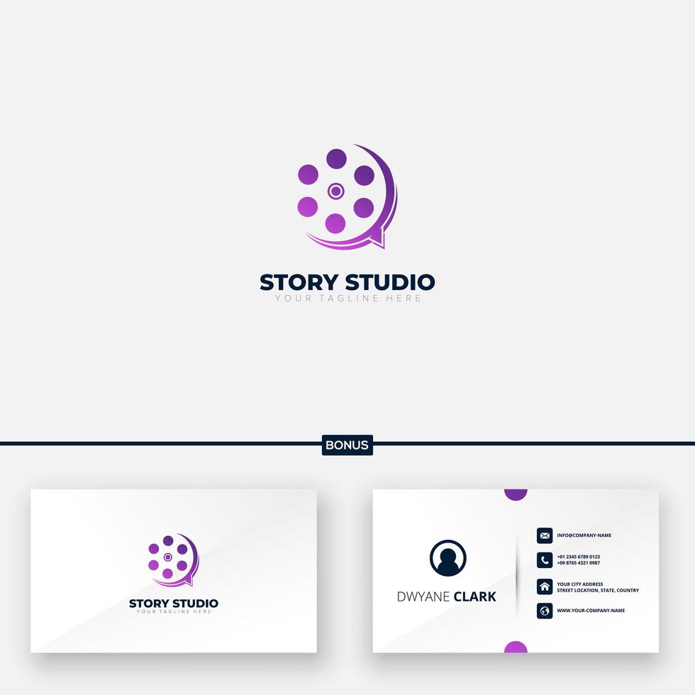 Story- und Filmlogo-Designs mit Visitenkartenlogo vektor