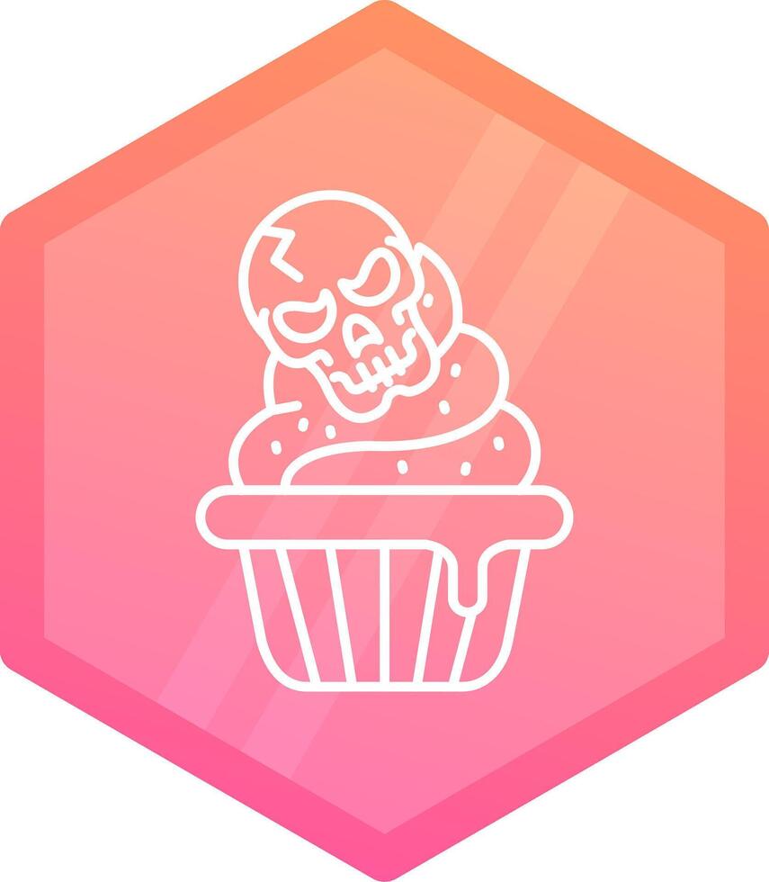 muffin lutning polygon ikon vektor