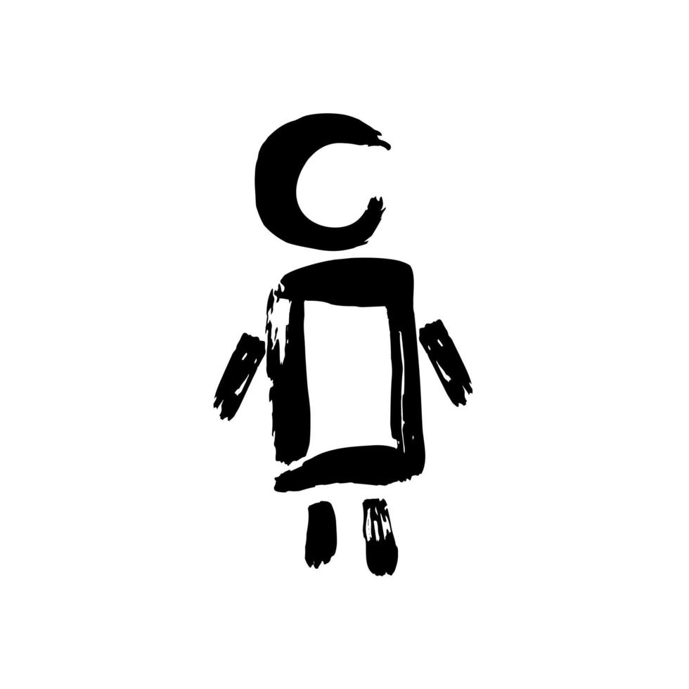 Doodle-Grunge-Stil-Ikone. Handzeichnungsfarbe, Pinselzeichnung. isoliert auf weißem Hintergrund vektor