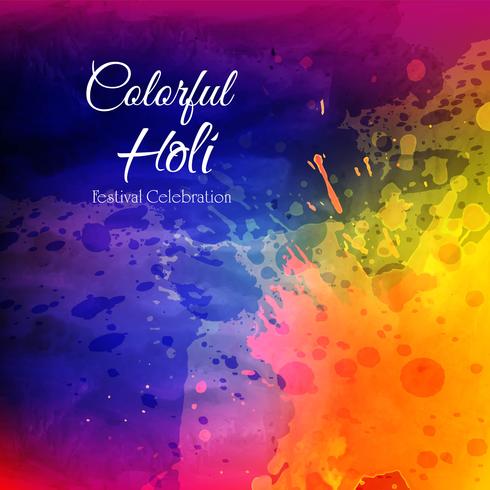 Glad Holi Indisk vårfestival med bakgrundsfärger vektor