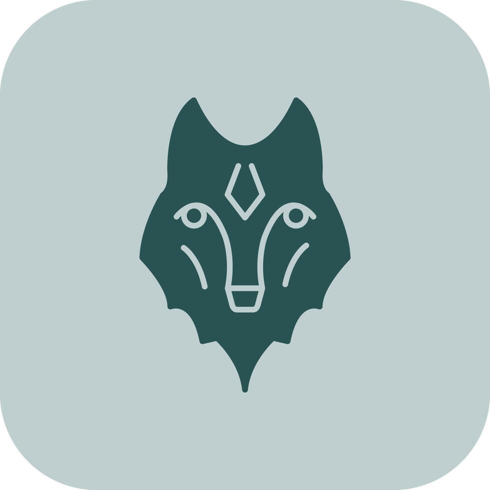 Wolf Glyphe Tritonus Symbol vektor